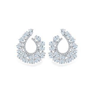 Elegant Luxury Geometric Water Drop Earrings With Cubic Zirconia Silver - One Size
