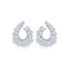 Elegant Luxury Geometric Water Drop Earrings With Cubic Zirconia Silver - One Size