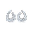 Elegant Luxury Geometric Water Drop Earrings With Cubic Zirconia Silver - One Size