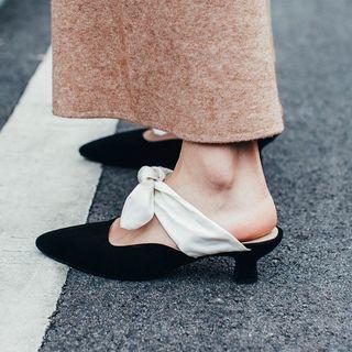 Bow Strap Slide Heels