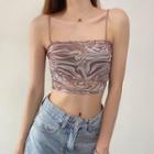 Print See-through Sheer Camisole Top