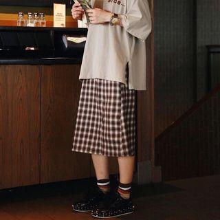 High Waist Gingham Skirt
