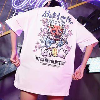 Short-sleeve Round Neck Monster T-shirt