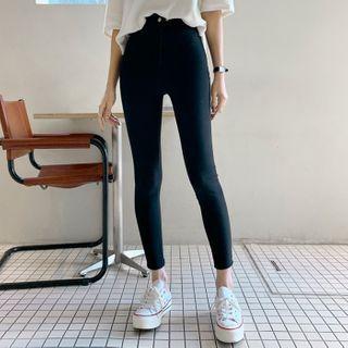 Double-button Napped Skinny Pants