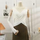Wrapped Knit Tank Top With Sleeves