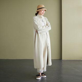 Stand Collar Long Cardigan