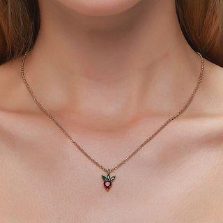 Fruit Rhinestone Pendant Alloy Choker