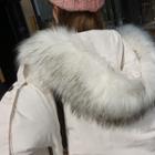 Faux-fur Zip-up Padded Jacket Ivory - One Size