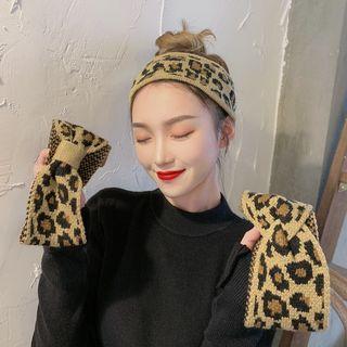 Leopard-print Knit Headband