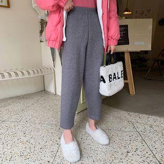Plain Knit Straight-fit Pants