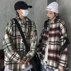 Couple Matching Long Sleeve Plaid Woolen Shirt