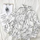 Printed Single-breasted Loose-fit Long-sleeve Top