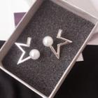 Faux Pearl Star Earring