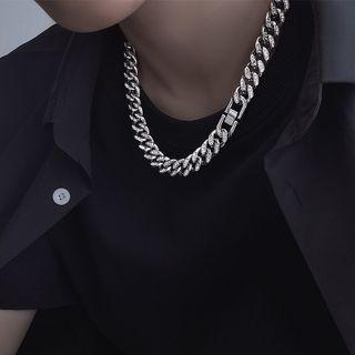 Chunky Chain Rhinestone Stainless Steel Choker