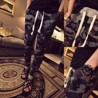 Drawstring Camouflage Sweatpants