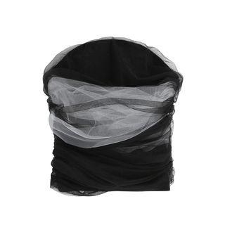 Two-tone Mesh Cropped Tube Top