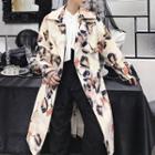 Floral Double Breasted Trench Coat