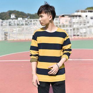 Long-sleeve Wide Stripe T-shirt