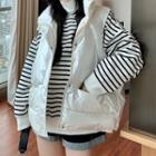 Padded Zip Vest / Striped Sweatshirt