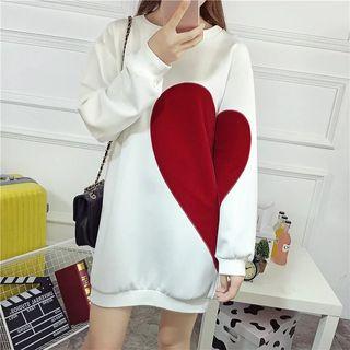 Heart Print Long Pullover