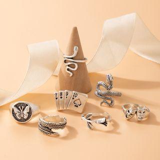 Set Of 7: Ring Set Of 7 - 20996 - Silver - One Size