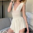 Deep-v A-line Mini Dress