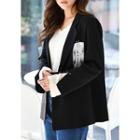 Slit-cuff Blazer With Lettering Tag