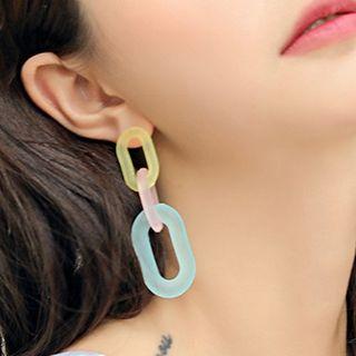 Color Chain Drop Earrings Same As Image - One Size