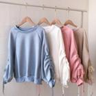 Long-sleeve Round-neck Plain Sweatshirt