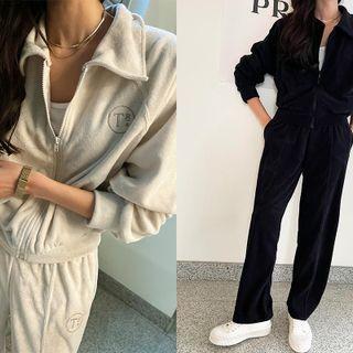 Set: Raglan Terry Zip-up Jacket + Sweatpants