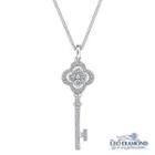 Preface To Love Collection - 18k White Gold Diamond Key To My Heart In Clover-shaped Pendant Necklace (16)