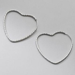 Heart Sterling Silver Earring 1 Pair - Heart Sterling Silver Earring - Silver - One Size