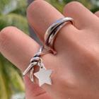 925 Sterling Silver Star Knot / Layered Ring