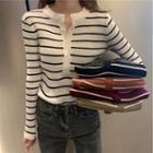 Knit Long-sleeve Striped Top