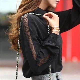 Lace-trim Sleeve Blouse