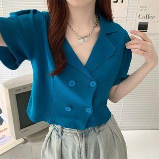 Short-sleeve Cropped Lightweight Cardigan