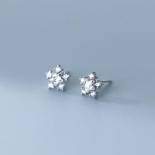 Star Layered Open Ring 1 Pair - S925 Silver - Silver - One Size