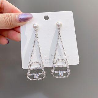 Rhinestone Handbag Dangle Earring 1 Pair - As Shown In Figure - One Size