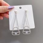 Rhinestone Handbag Dangle Earring 1 Pair - As Shown In Figure - One Size