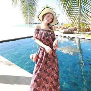 Off-shoulder Floral Maxi Sundress