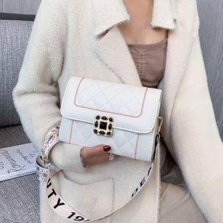 Panel Quilted Flap Crossbody Bag
