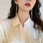 Non-matching Star Rhinestone Fringed Earring