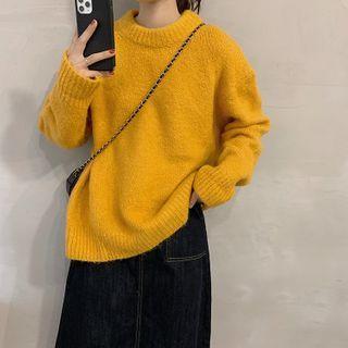 Oversized Round-neck Long-sleeve Sweater