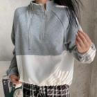 Half-zip Two-tone Sweatshirt