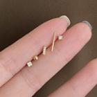 Set Of 5: Rhinestone / Alloy Earring (various Designs) Gold - One Size