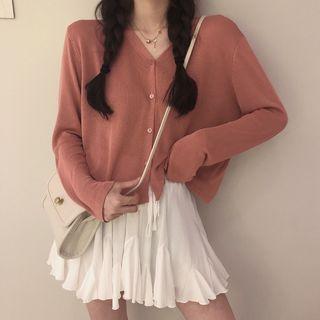 V-neck Knit Top / Pleated Skort