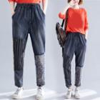 Applique Denim Harem Pants