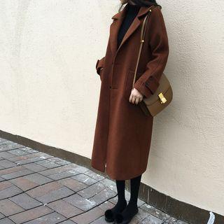 Buttoned Notch Lapel Coat