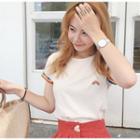 Rainbow Embroidered Short-sleeve T-shirt