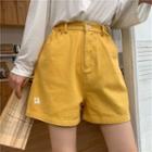 High-waist Flower Print Wide-leg Shorts